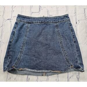 Pacsun Los Angeles Denim Mini Skirt Jean Blue Zip Back WOMENS SIZE 23